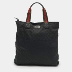 Gucci Black GG Canvas Vertical Tote