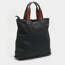 Gucci Black GG Canvas Vertical Tote