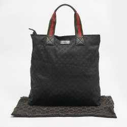 Gucci Black GG Canvas Vertical Tote