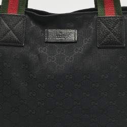 Gucci Black GG Canvas Vertical Tote