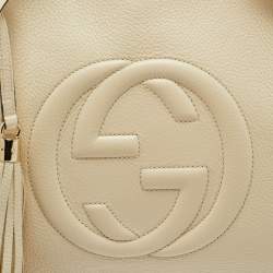 Gucci Cream Leather Medium Soho Chain Tote