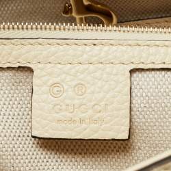 Gucci Cream Leather Medium Soho Chain Tote