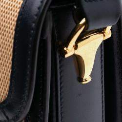 Gucci Brown Small Canvas Horsebit 1955 Shoulder Bag
