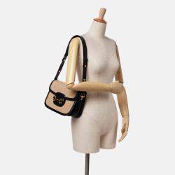 Gucci Brown Small Canvas Horsebit 1955 Shoulder Bag