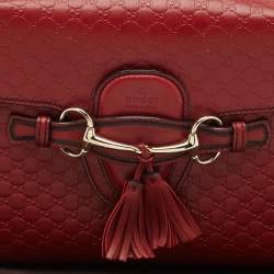 Gucci Red Microguccissima Leather Medium Emily Chain Shoulder Bag