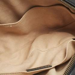 Pre Owned Gucci Black Matelassé Leather GG Marmont Belt Bag