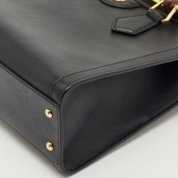 Gucci Black Leather Small Bamboo Diana Tote