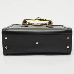 Gucci Black Leather Small Bamboo Diana Tote