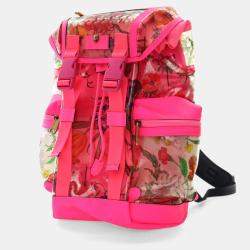 Gucci Pink PVC Flora Backpack