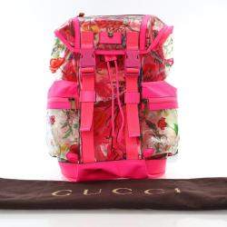 Gucci Pink PVC Flora Backpack