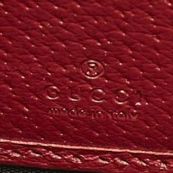 Gucci Red/Beige GG Supreme Canvas Tian Zip Around Wallet