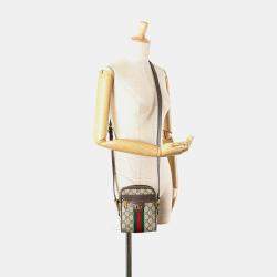 Gucci Beige Brown Mini GG Supreme Ophidia Crossbody