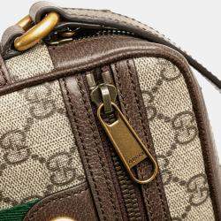 Gucci Beige Brown Mini GG Supreme Ophidia Crossbody