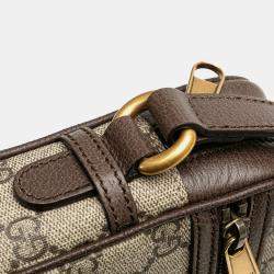 Gucci Beige Brown Mini GG Supreme Ophidia Crossbody