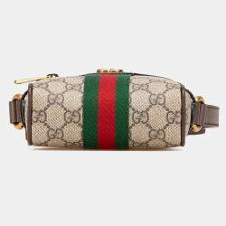 Gucci Beige Brown Mini GG Supreme Ophidia Crossbody