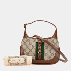 Gucci Beige Brown Mini GG Supreme Jackie 1961 Crossbody