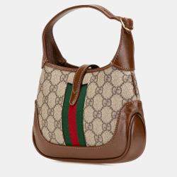 Gucci Beige Brown Mini GG Supreme Jackie 1961 Crossbody