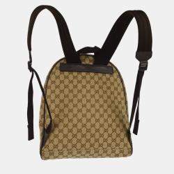 Gucci Beige GG Canvas Backpack
