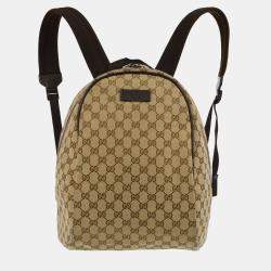 Gucci Beige GG Canvas Backpack