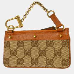 Gucci Brown Canvas Coin Case Wallet