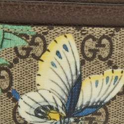 Gucci Multicolor Tian GG Supreme Canvas and Leather Card Holder