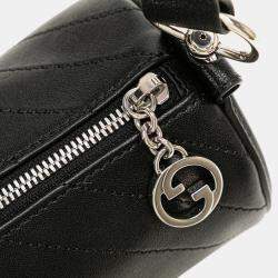 Pre Owned Gucci Black Mini Leather Blondie Shoulder Bag