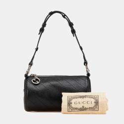 Pre Owned Gucci Black Mini Leather Blondie Shoulder Bag