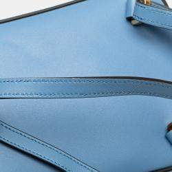 Gucci Blue Mini Calfskin Bamboo Top Handle Bag