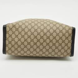 Gucci Beige/Black GG Supreme Canvas Medium Padlock Shoulder Bag