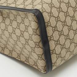 Gucci Beige/Black GG Supreme Canvas Medium Padlock Shoulder Bag