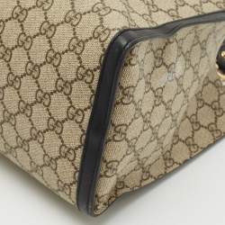 Gucci Beige/Black GG Supreme Canvas Medium Padlock Shoulder Bag