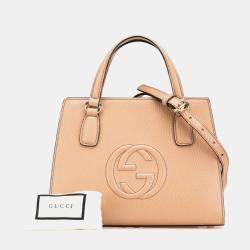Gucci Brown Medium Leather Soho  Convertible Top Handle 