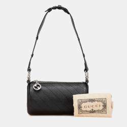 Pre Owned Gucci Black Mini Leather Blondie Shoulder Bag