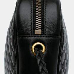 Gucci Black Small Quilted Leather Web Trapuntata Crossbody Bag