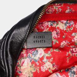 Gucci Black Small Quilted Leather Web Trapuntata Crossbody Bag