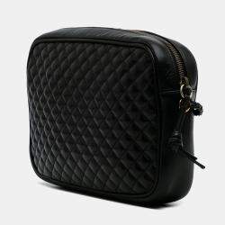 Gucci Black Small Quilted Leather Web Trapuntata Crossbody Bag