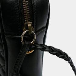 Gucci Black Small Quilted Leather Web Trapuntata Crossbody Bag