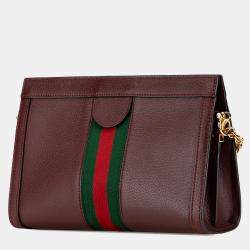 Gucci Burgundy Small Calfskin Ophidia Chain Crossbody Bag