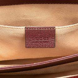 Gucci Burgundy Small Calfskin Ophidia Chain Crossbody Bag
