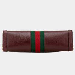 Gucci Burgundy Small Calfskin Ophidia Chain Crossbody Bag