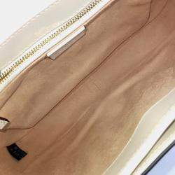 Gucci Beige White Canvas and Leather 1955 Horsebit Shoulder Bag