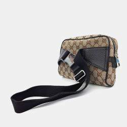 Gucci Beige Brown Fabric Jacquard Hip Sack bag