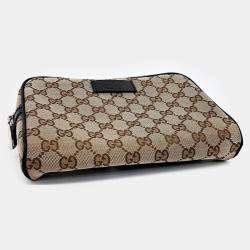 Gucci Beige Brown Fabric Jacquard Hip Sack bag