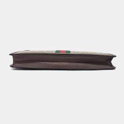 Gucci Beige Canvas Supreme Portfolio Clutch