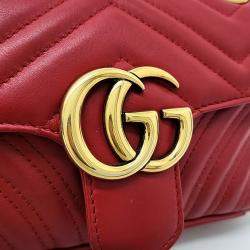 Gucci Red Leather Matrasse Mini Shoulder Bag