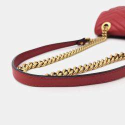 Gucci Red Leather Matrasse Mini Shoulder Bag