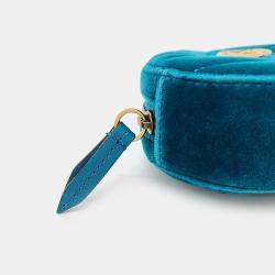 Gucci Blue Velvet GG Marmont Matelasse Belt Bag