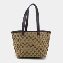 Gucci Brown Coated Canvas Tortissima Shoulder Bag Small