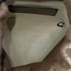 Gucci Beige Brown Coated Canvas and Leather Ophidia GG Bucket Bag