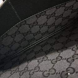 Gucci Black Leather Horsebit Clutch